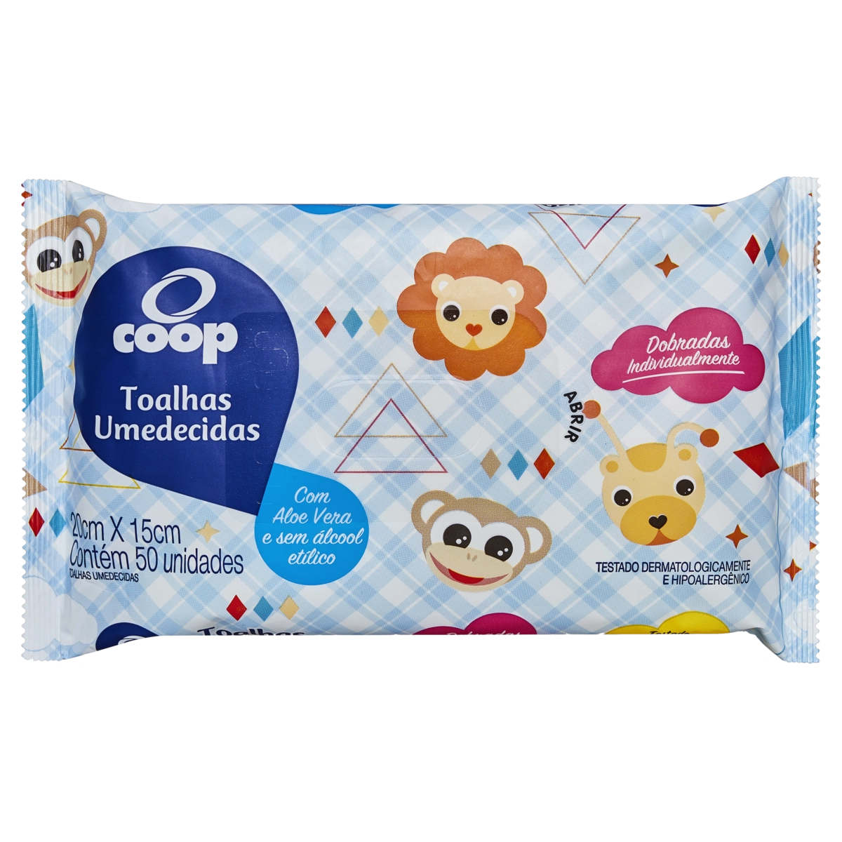 Toalha Umedecida Infantil Macia Coop Pacote 50 Unidades