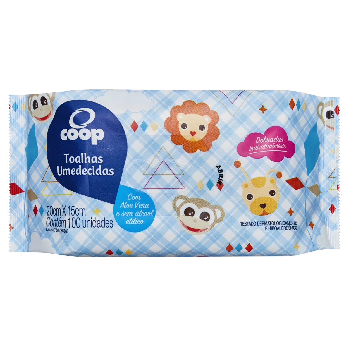 Toalha Umedecida Infantil Aloe Vera Coop Pacote 100 Unidades