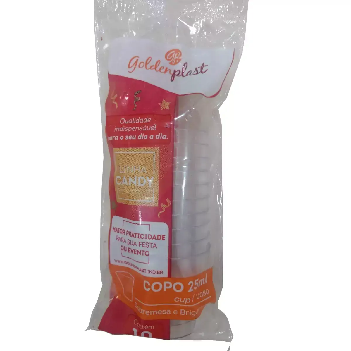 Copo Para Brigadeiro CRISTAL GOLD 25ml 10 Unidades