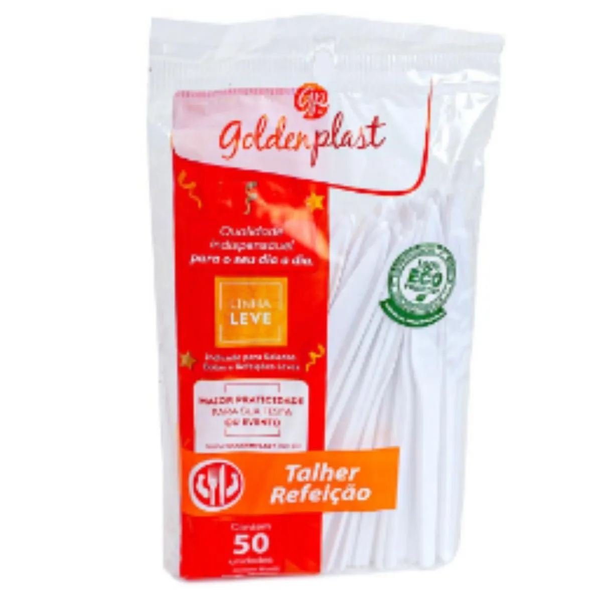 Faca Para Refeição 50 Unidades Goldenplast Branca