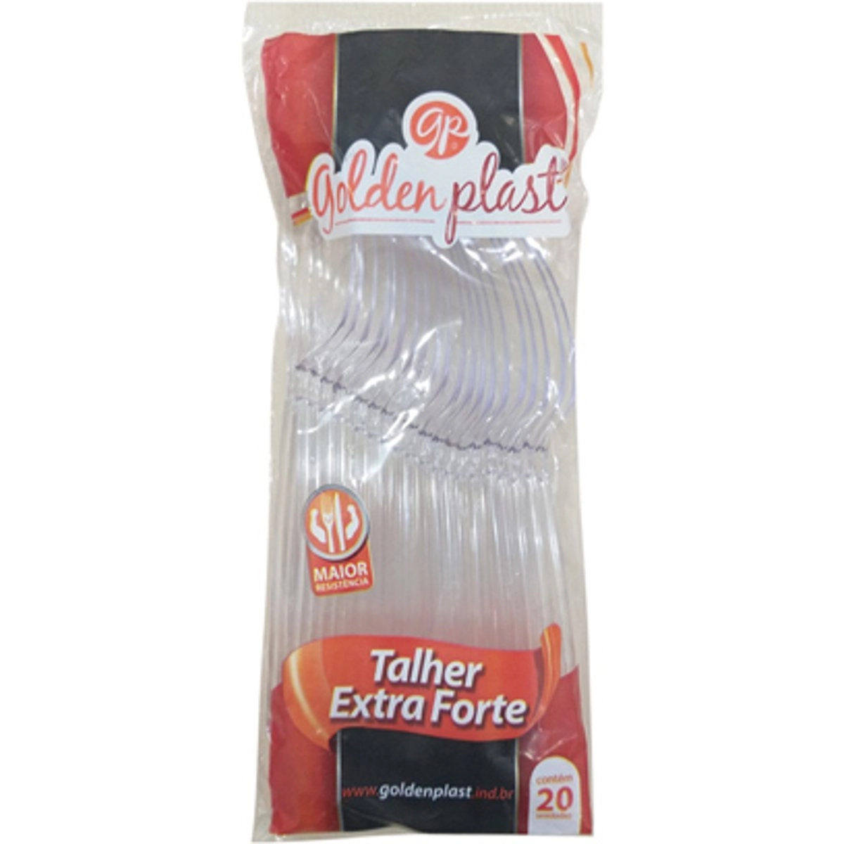 Colher Plástica GOLDENPLAST Extra Forte 20 Unidades