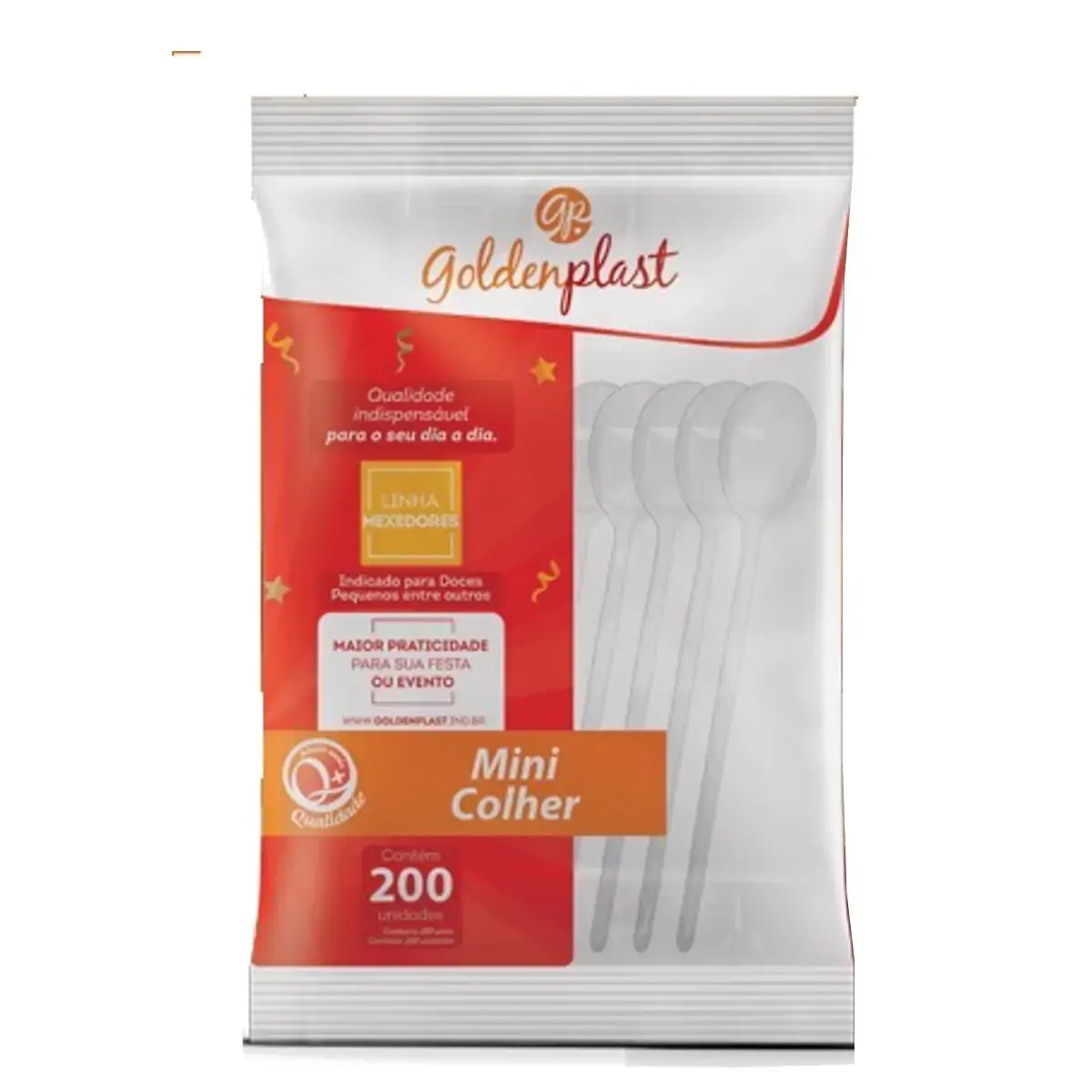 Mini Colher GOLD 200 Unidades
