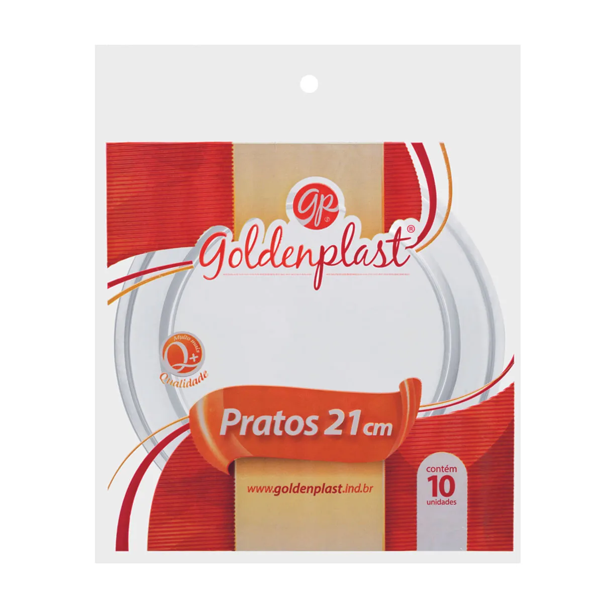 Prato Plástico GOLDENPLAST Extra Forte 21cm 10 Unidades