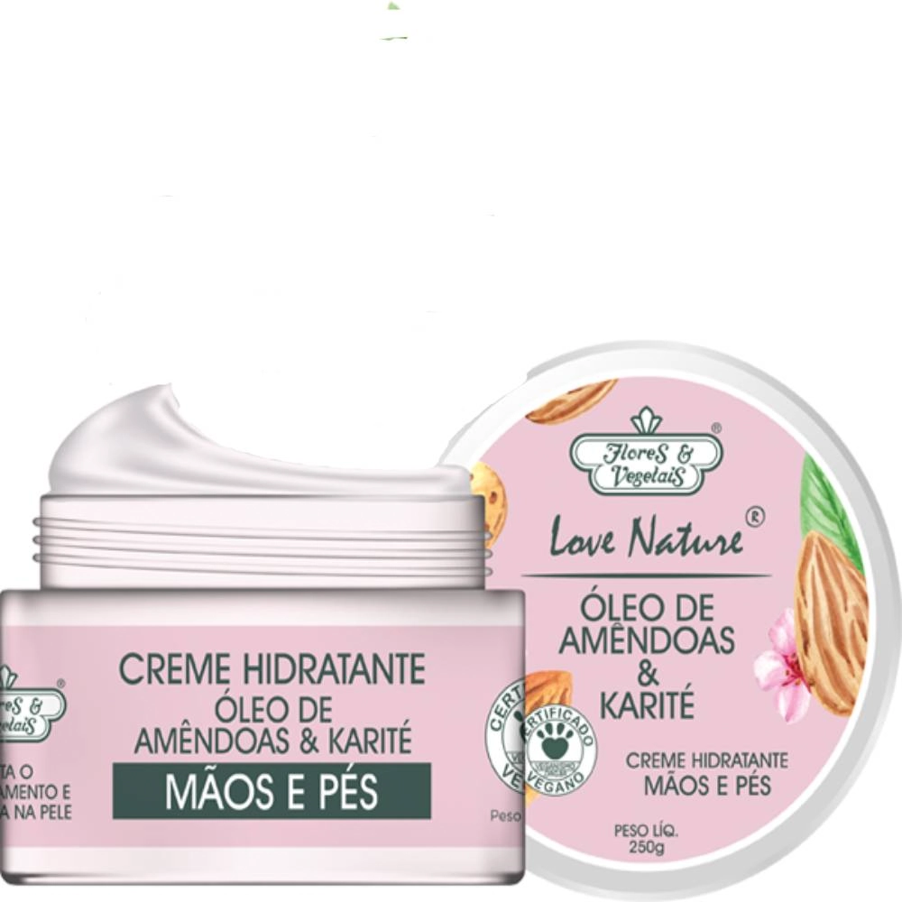 Flores & Vegetais Creme Mãos e Pés Óleo de Amêndoas 250gr