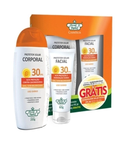 Kit Protetor Solar Flores E Vegetais Corporal+Facial FPS 30