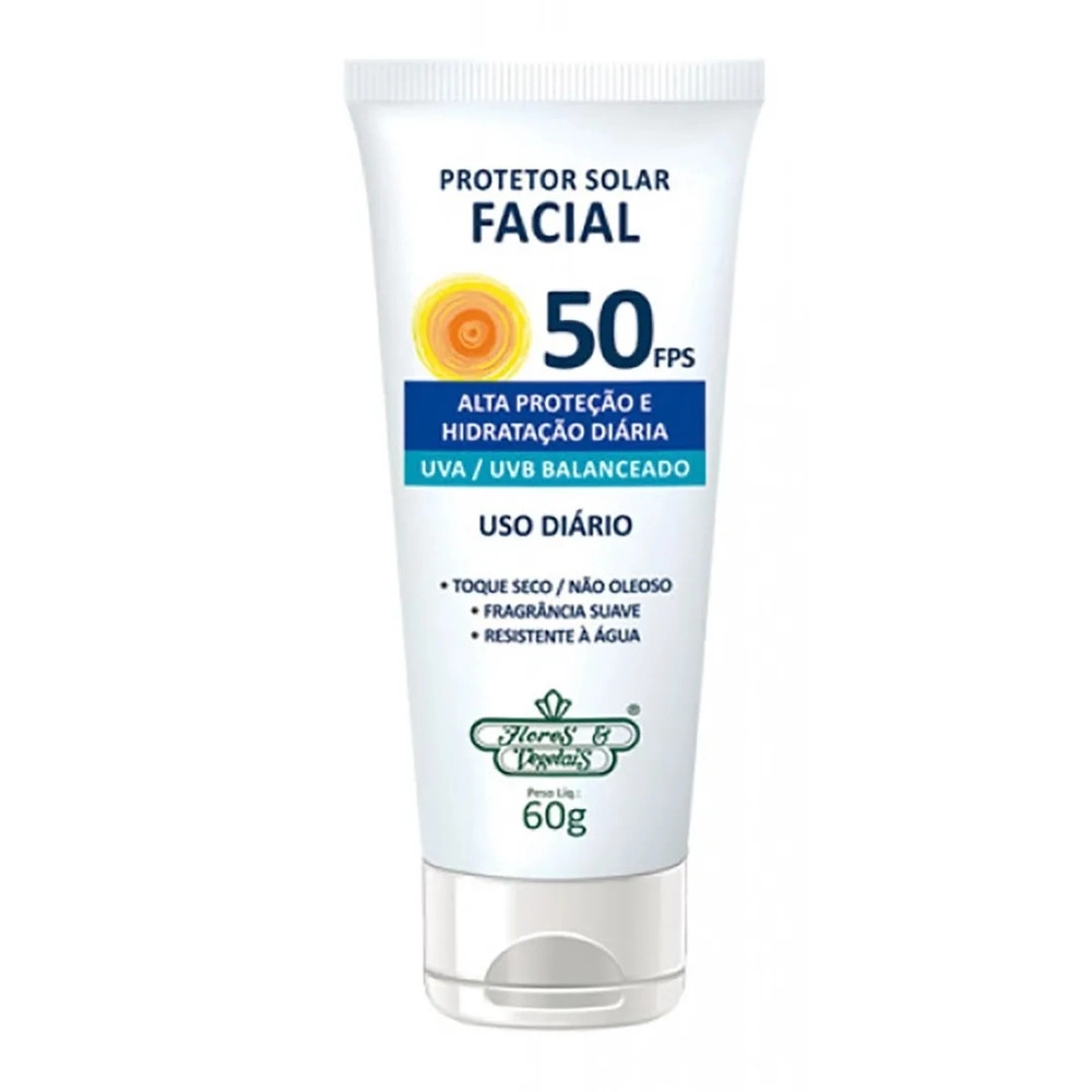 Protetor Solar Facial Flores E Vegetais Fps 50 60g