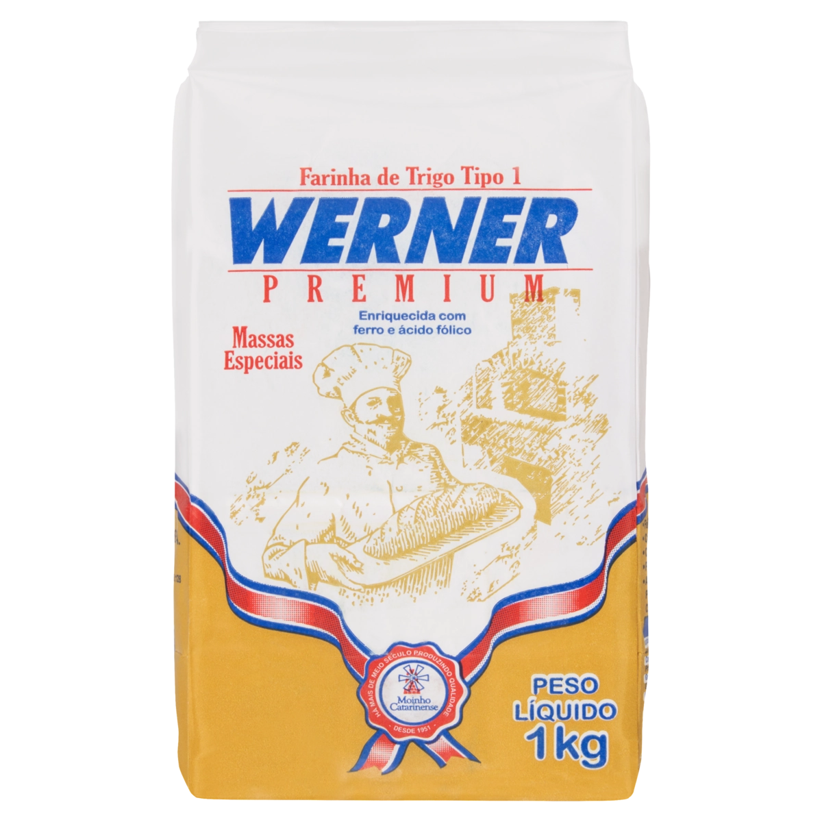 Farinha De Trigo Tipo 1 Werner Premium Pacote 1kg