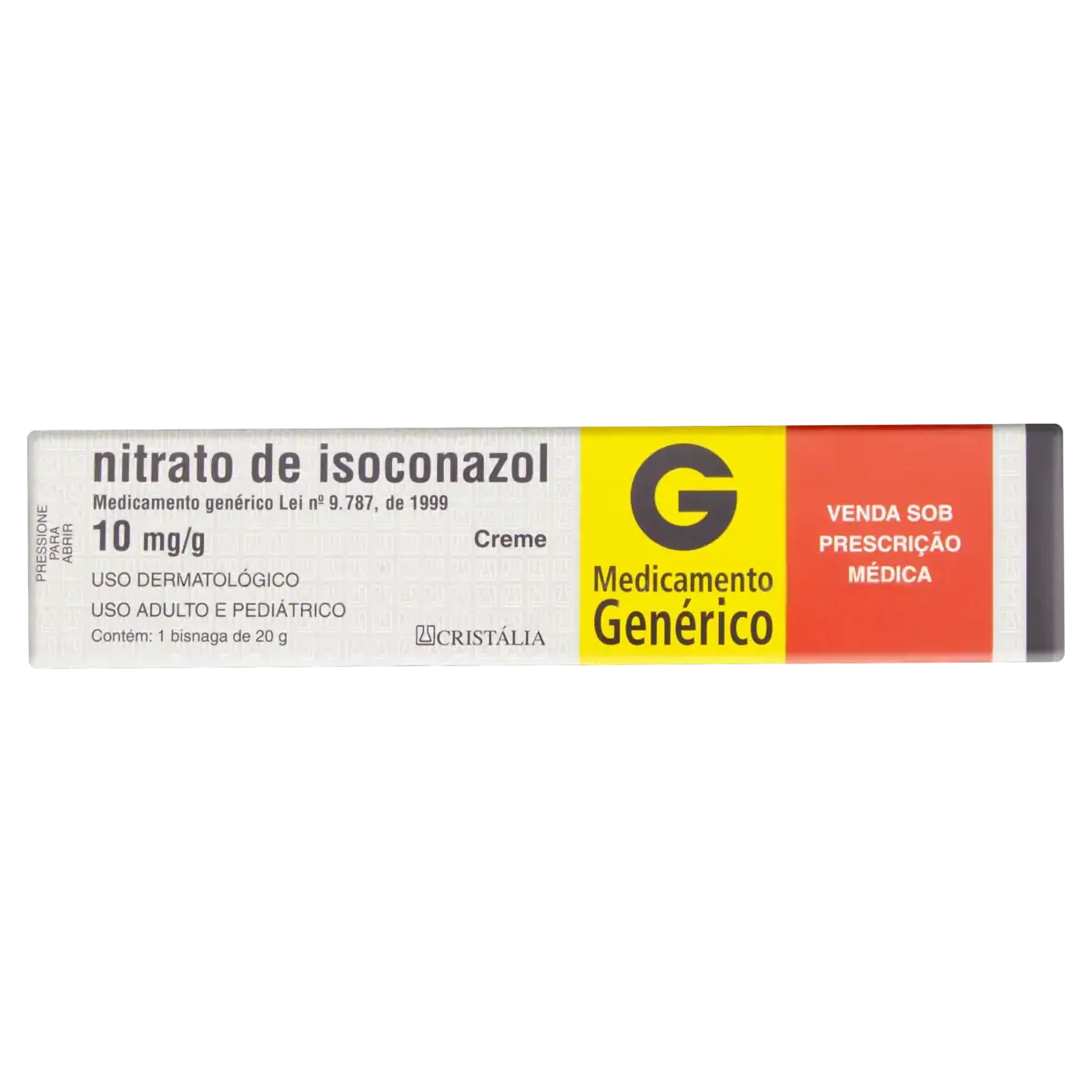 Nitrato De Isoconazol 10mg/g Creme Cristália Caixa 20g