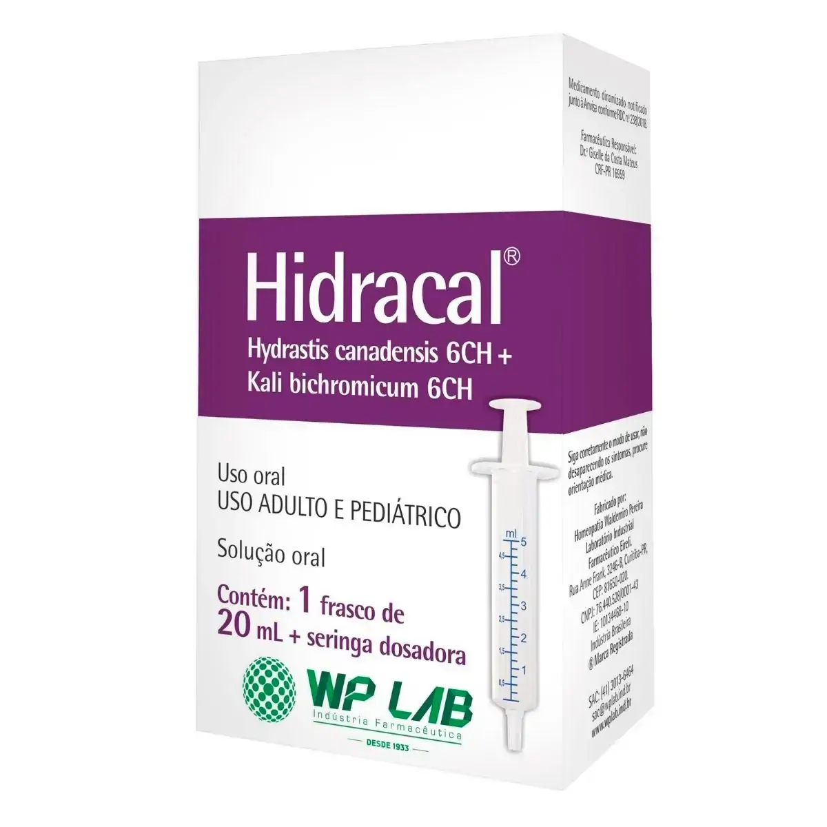 Hidracal Gotas Laboratório Dr. Waldemiro Pereira Similar