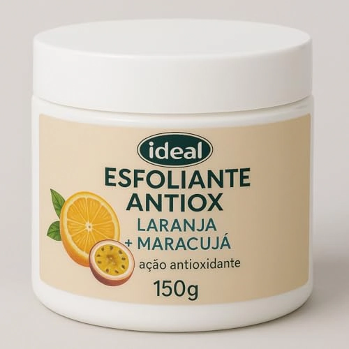 Esfoliante E Antioxidante Corporal Vegano De Laranja E Maracujá Ideal 150g