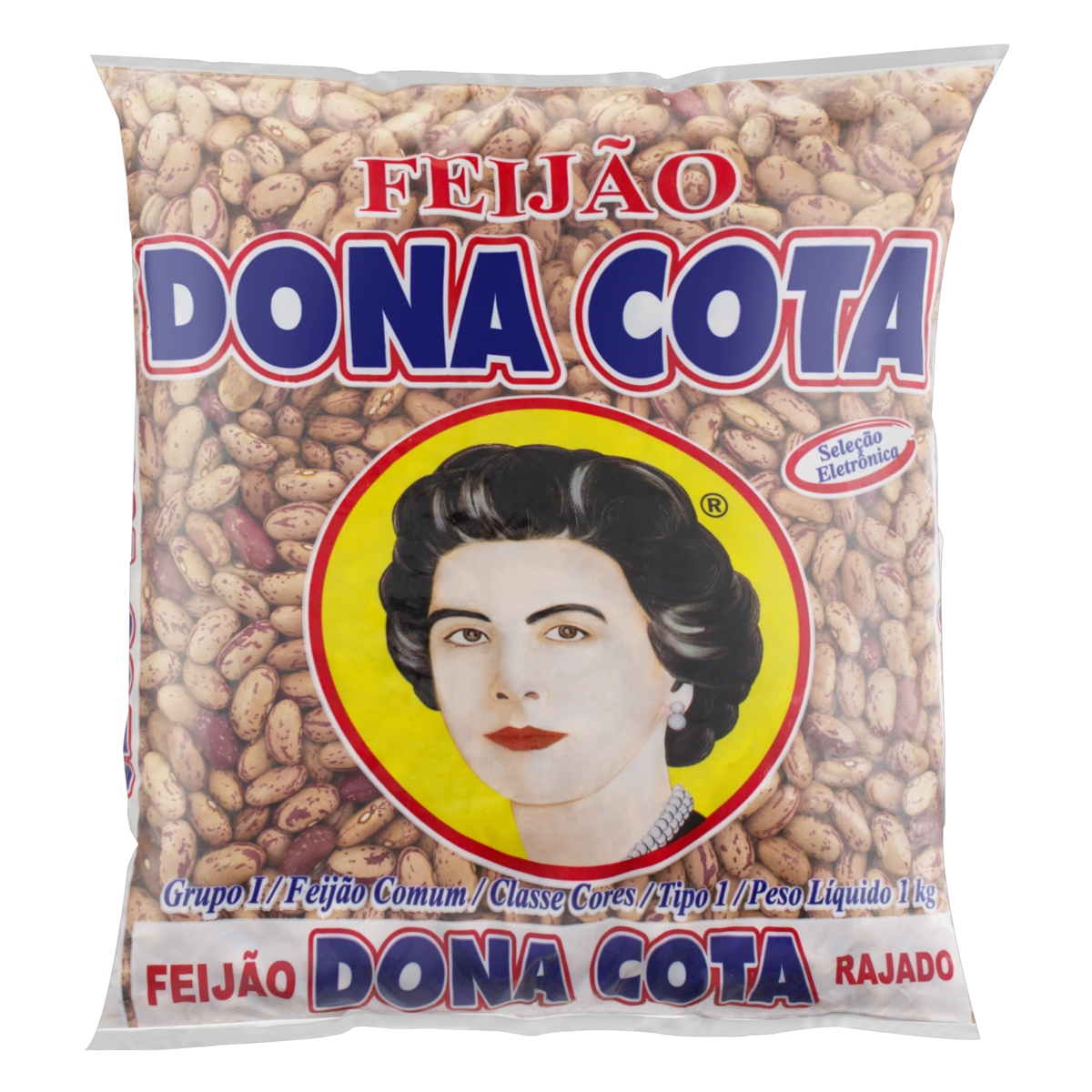 Feijão Rajado Tipo 1 Dona Cota Pacote 1kg