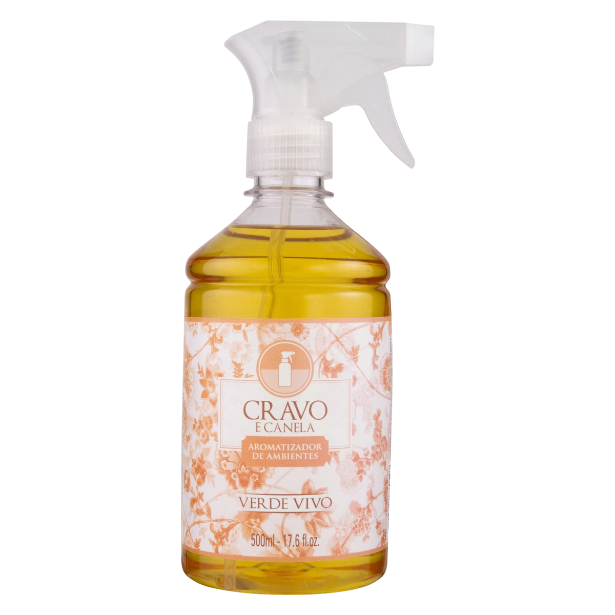Aromatizante De Ambiente Spray Cravo E Canela Verde Vivo Frasco 500ml