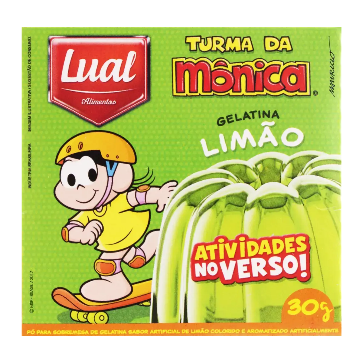 Gelatina Em Pó Limão Turma Da Mônica Lual Alimentos Caixa 30g