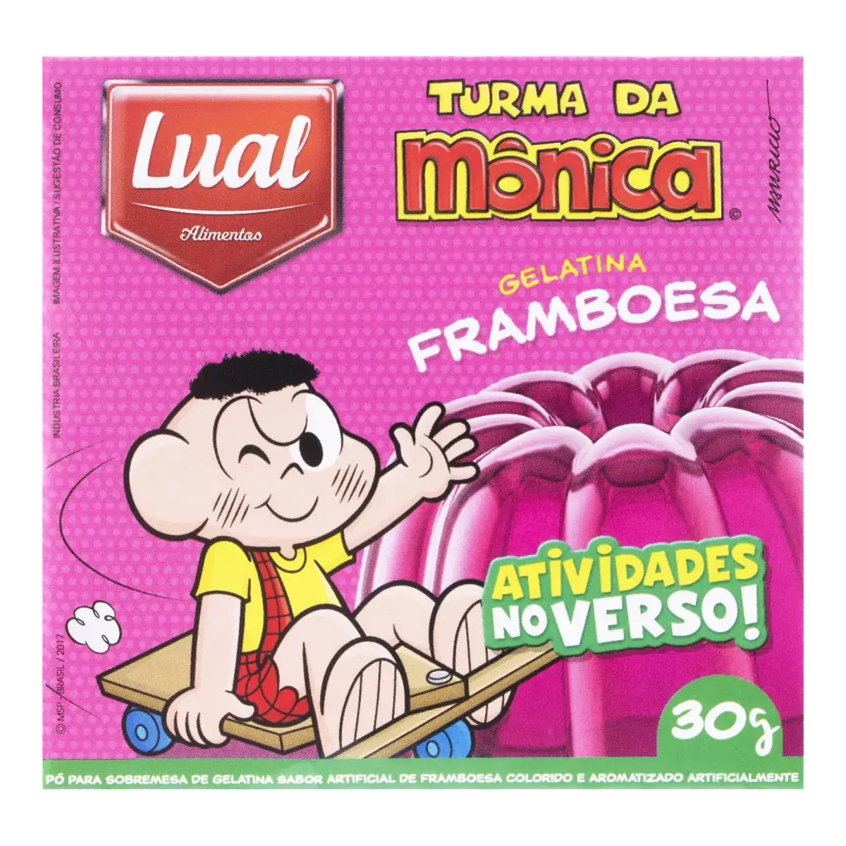 Gelatina Em Pó Framboesa Turma Da Mônica Lual Alimentos Caixa 30g