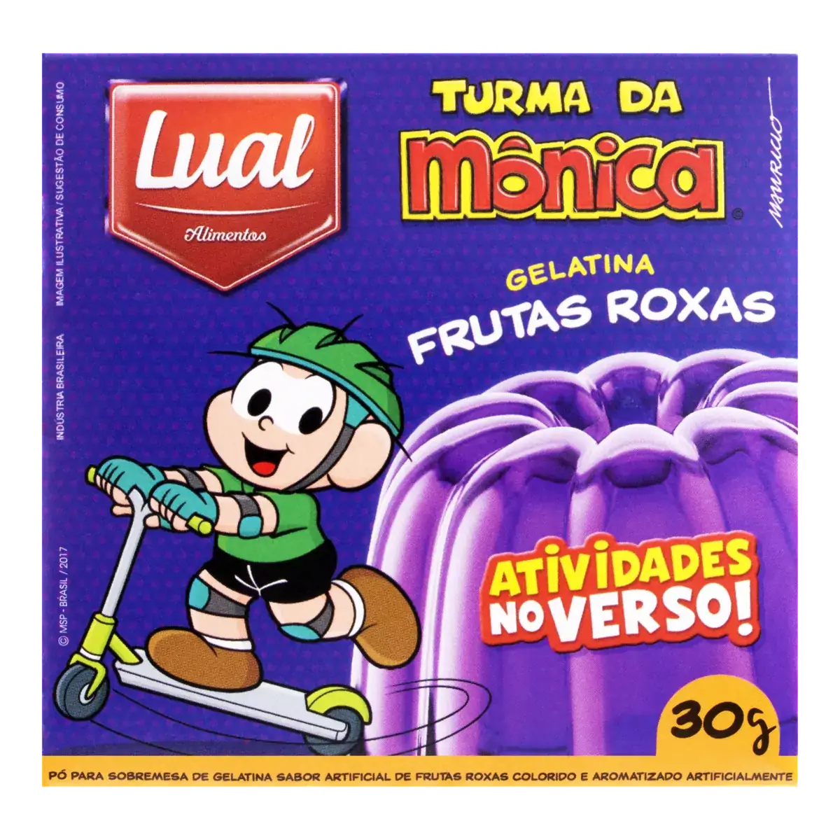 Gelatina Em Pó Frutas Roxas Turma Da Mônica Lual Alimentos Caixa 30g