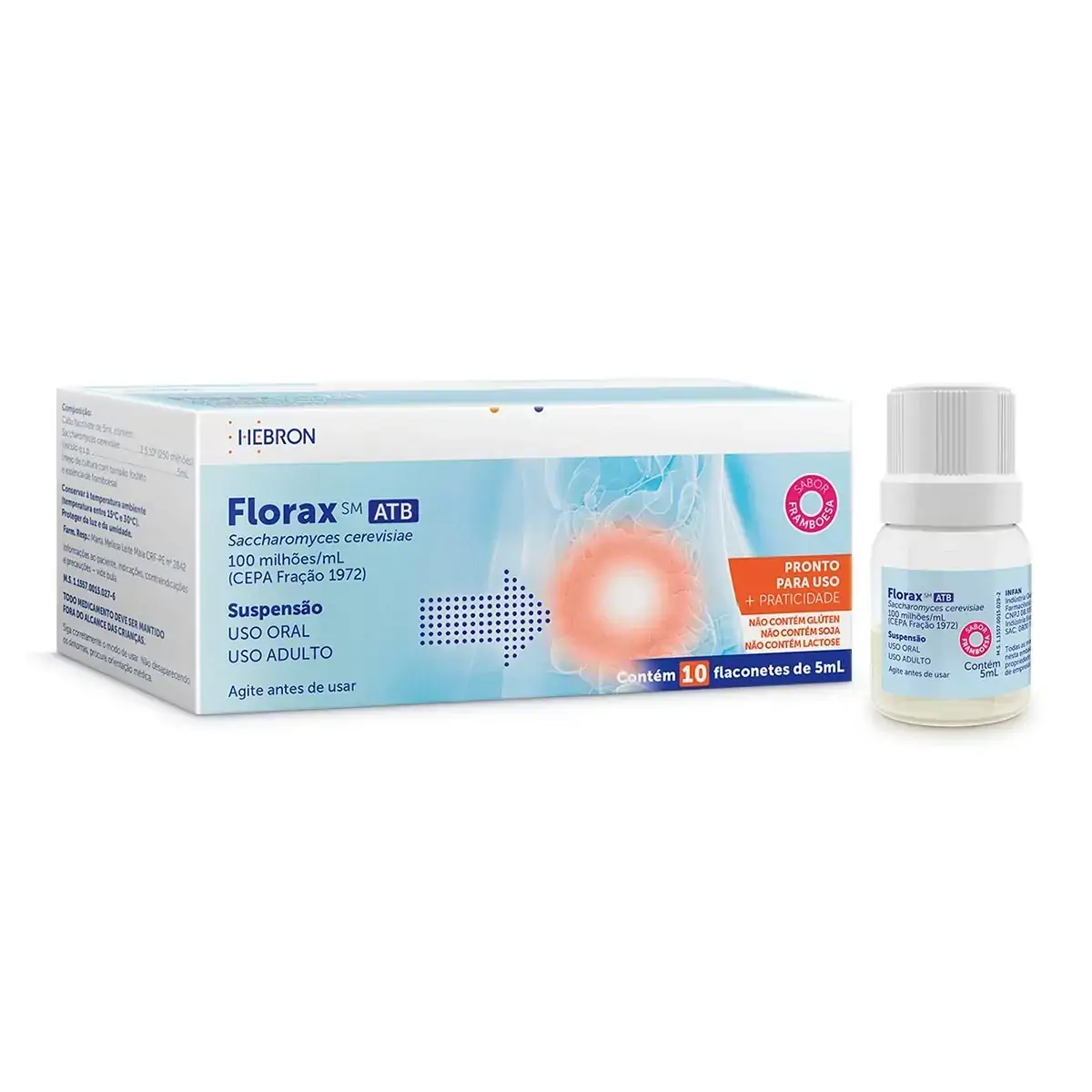 Florax Sm Sus Oral Cx 10 Flac X 5ml Adu Sb Framboesa
