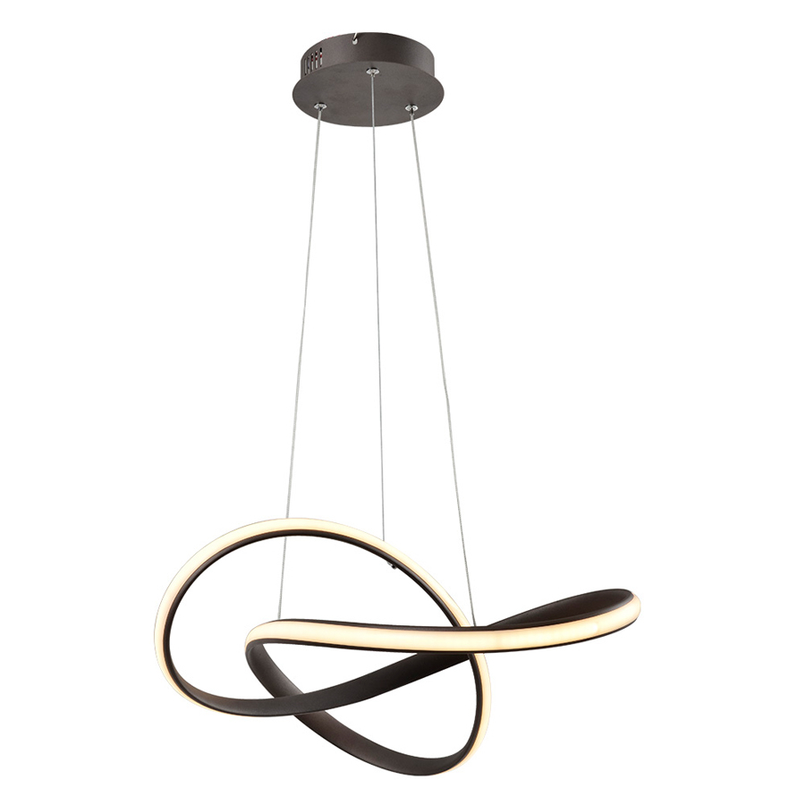 Pendente Moderno Marrom 50cm Led 45w 3 Em 1 Bivolt