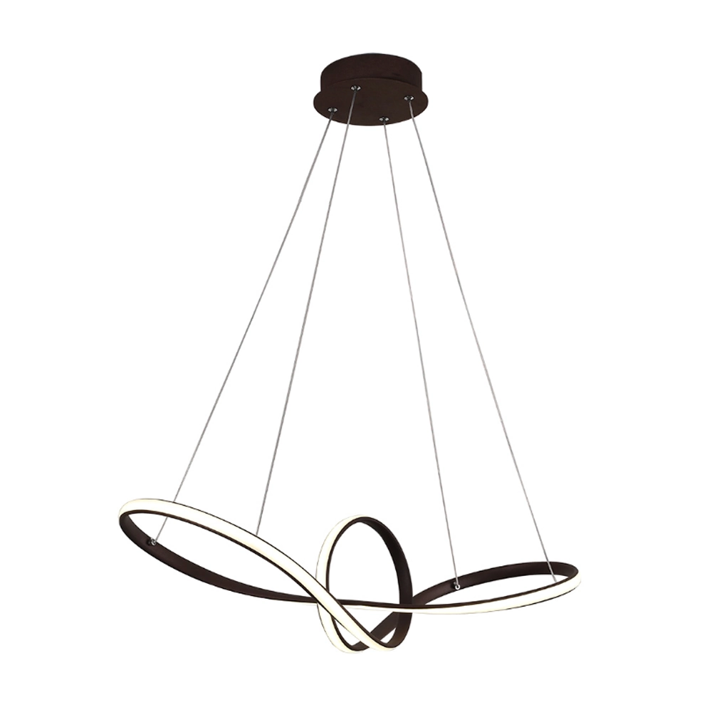 Pendente Moderno Marrom 76cm Led 45w 3 Em 1 Bivolt