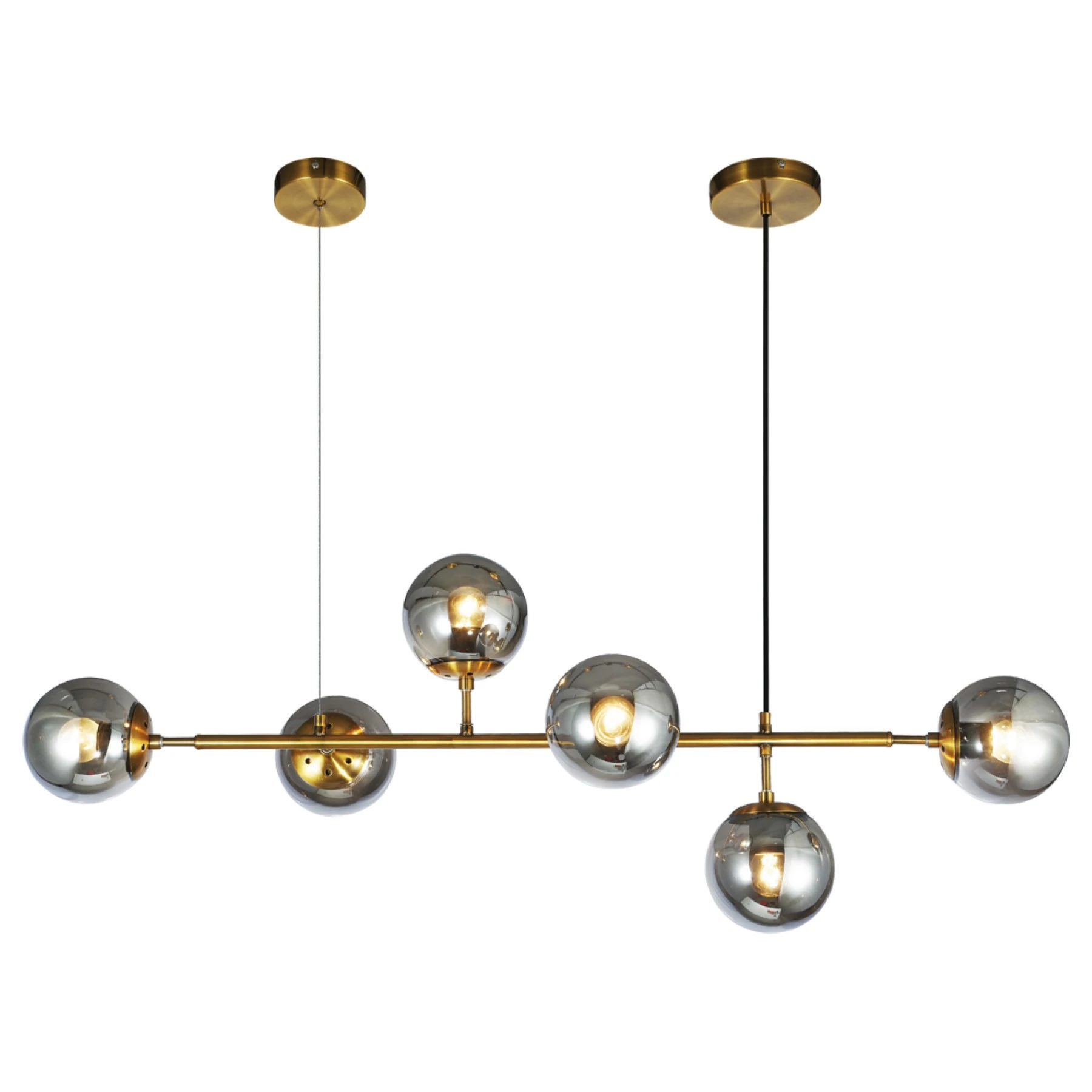 Pendente Ramificado para Lâmpada E27 Vidro e Alumínio Dourado Molecular LM-005 Nitrolux
