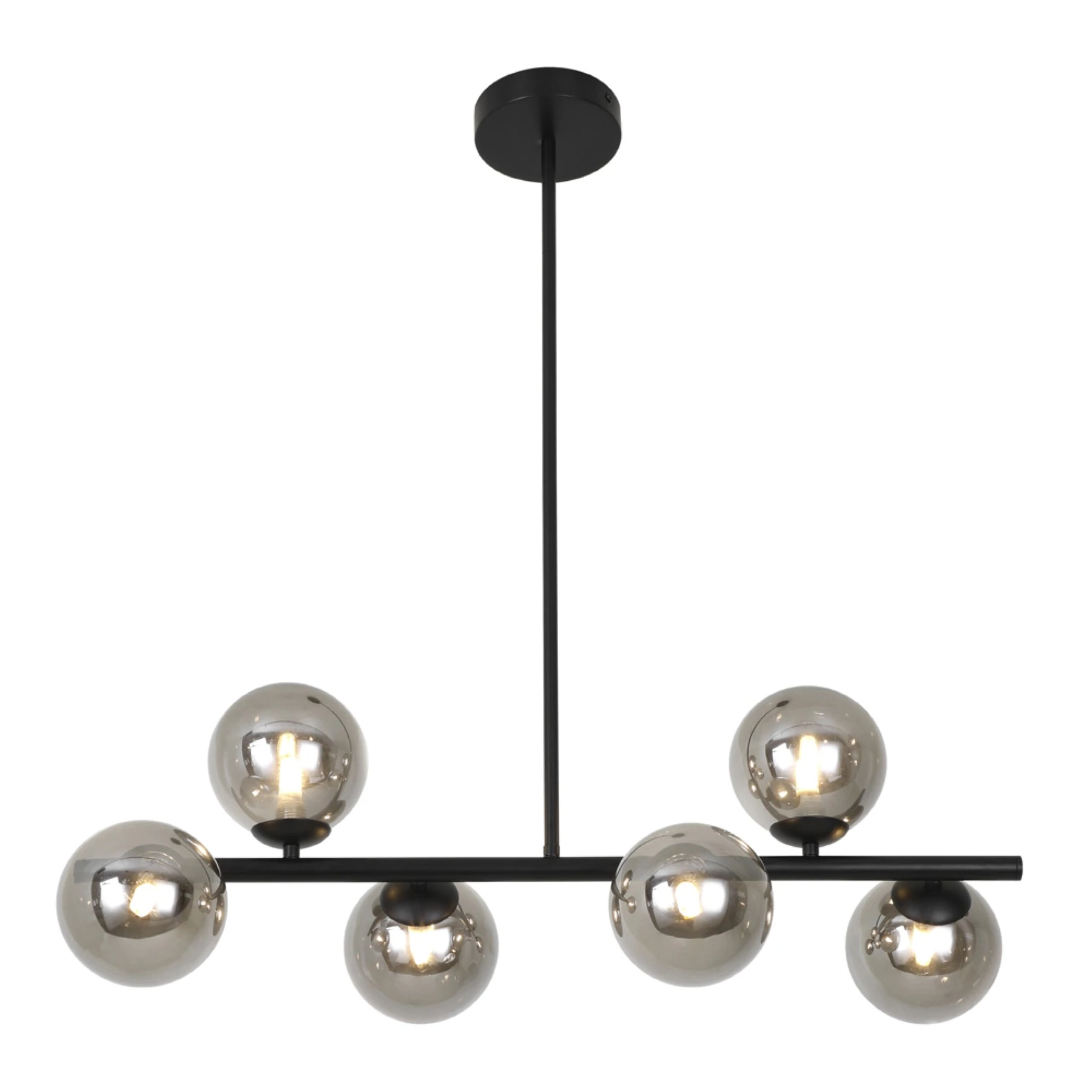 Pendente Ramificado Com LED Vidro e Alumínio Preto Molecular LM-003 Nitrolux