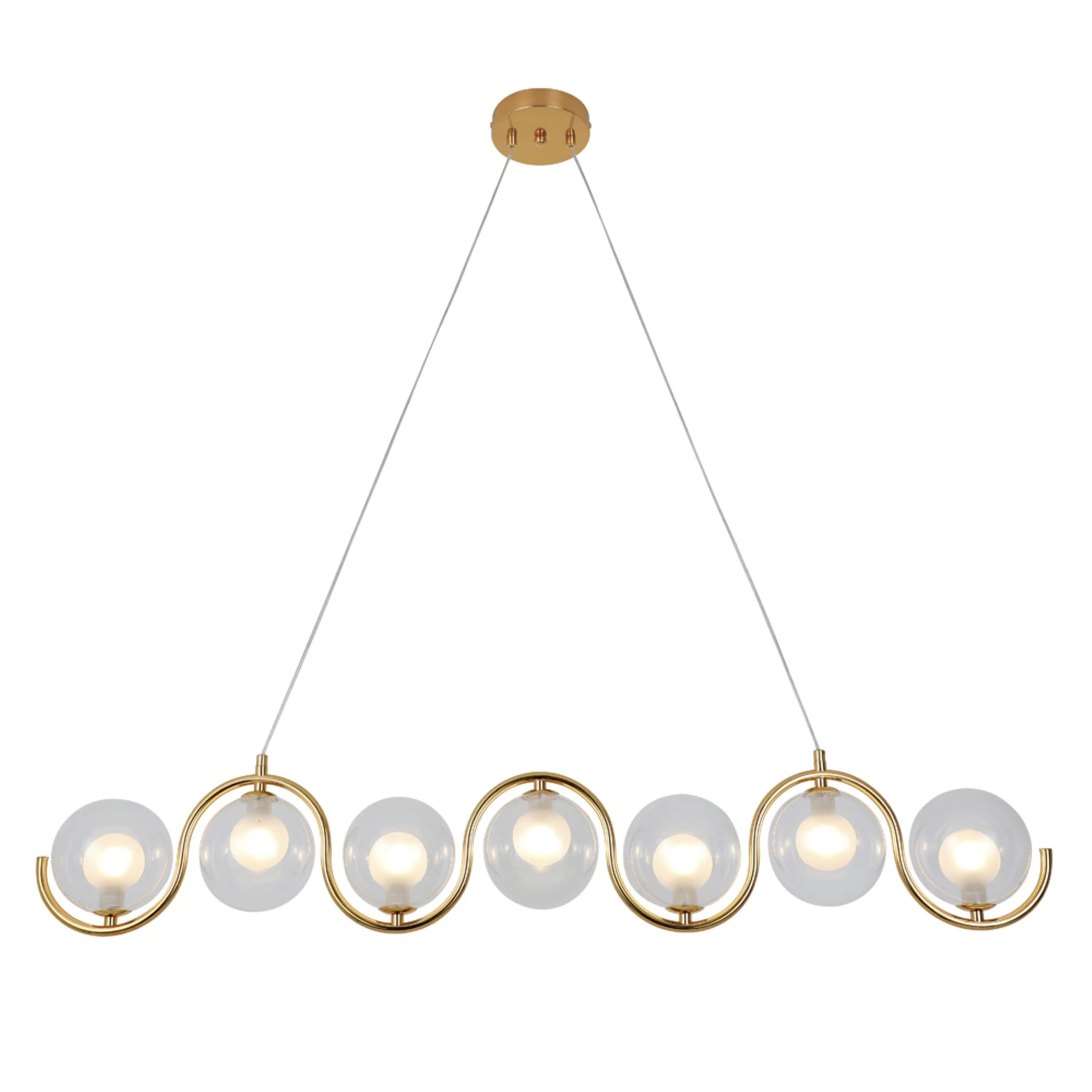 Pendente Ramificado para Lâmpada G9 Vidro e Alumínio Dourado LM-004 Nitrolux