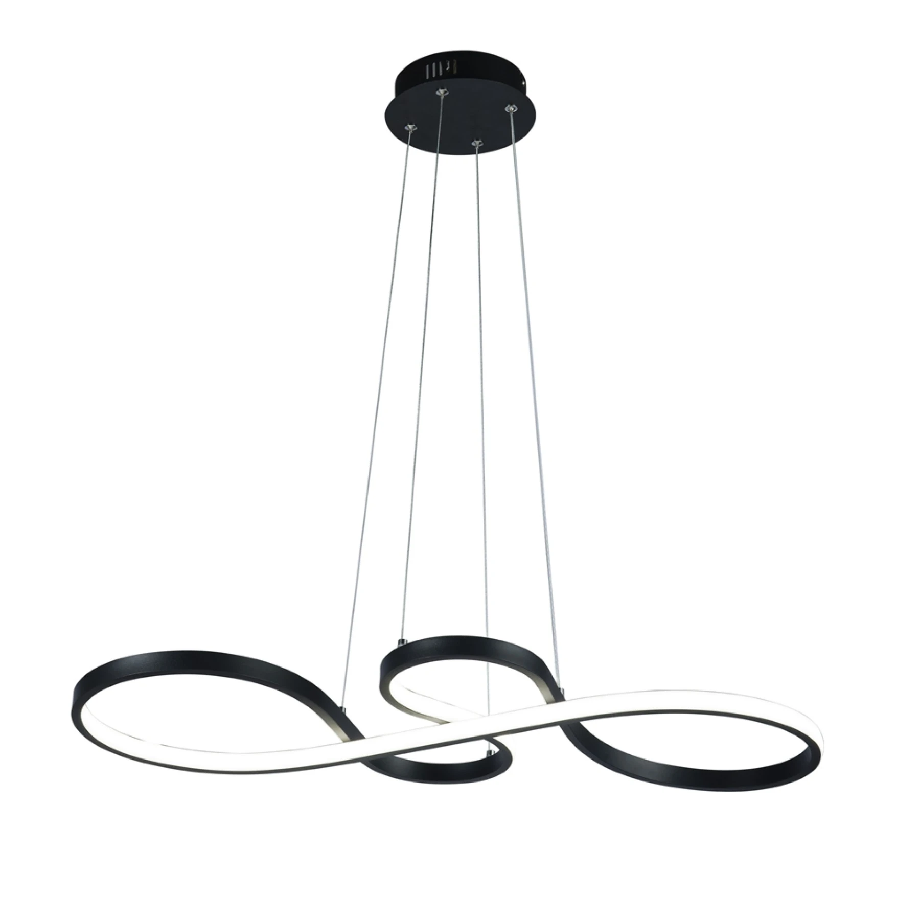 Pendente Espiral Com LED Metal Preto 3 em 1 Nitrolux