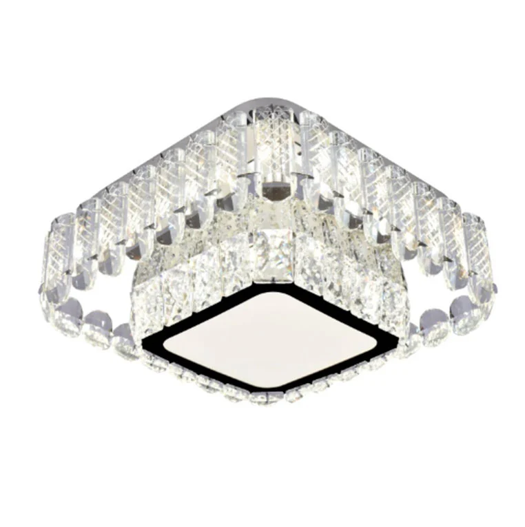 Plafon Cristais Transparente 30cm Led 30w 3 Em 1 Bivolt 16093-pl