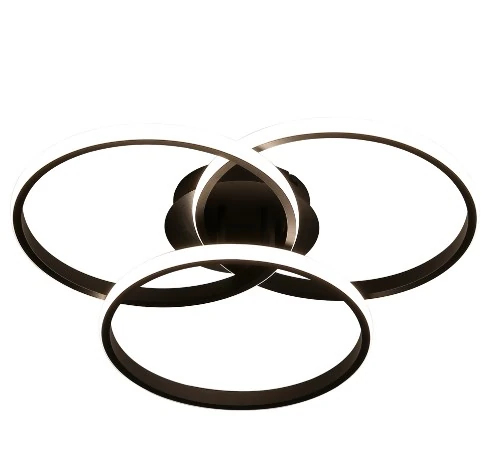 Plafon Selene Preto 50cm Led 45w 4000k Bivolt
