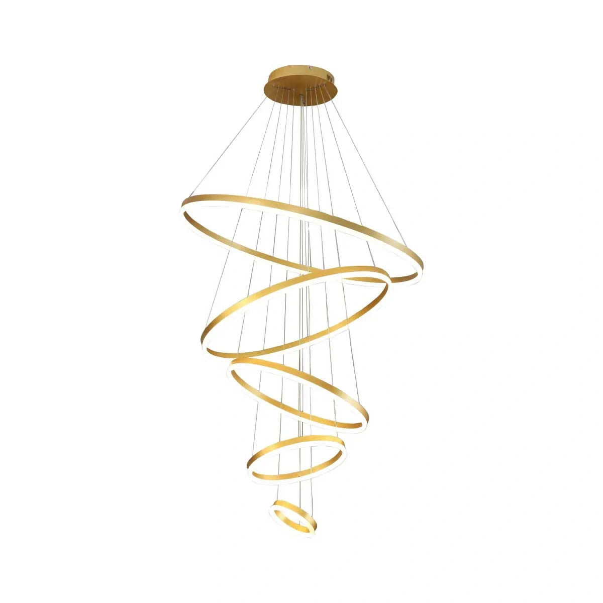 Pendente Espiral Com LED Alumínio e Acrílico Dourado LP801 Nitrolux