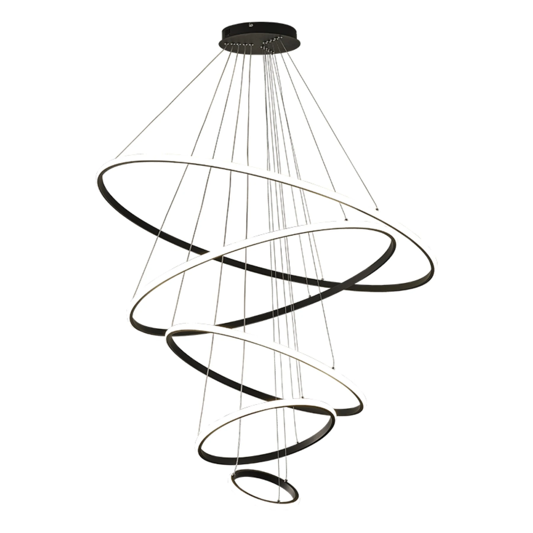 Pendente Espiral Com LED Alumínio Preto LP405P Nitrolux