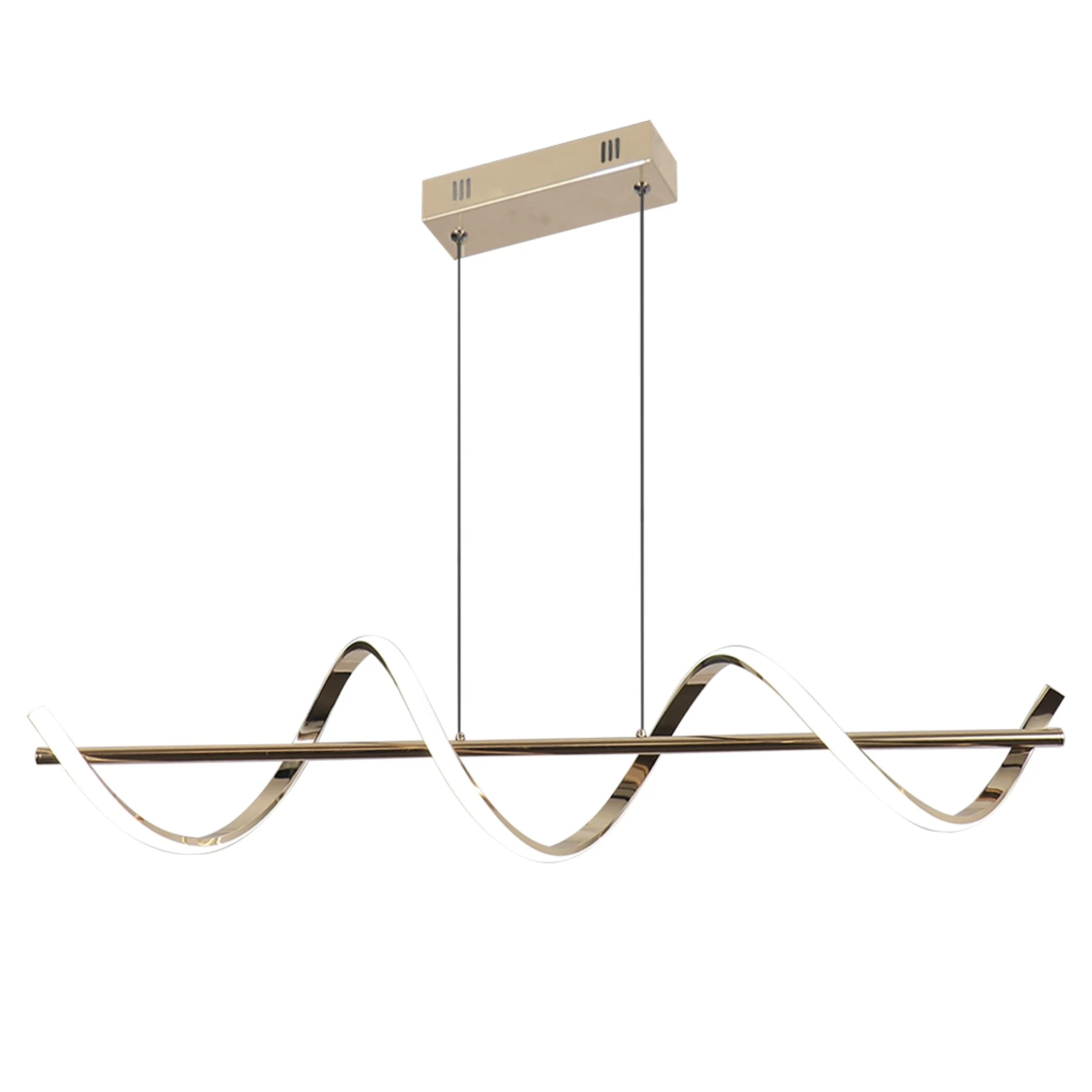 Pendente Espiral Com LED Metal Dourado 3 em 1 Nitrolux