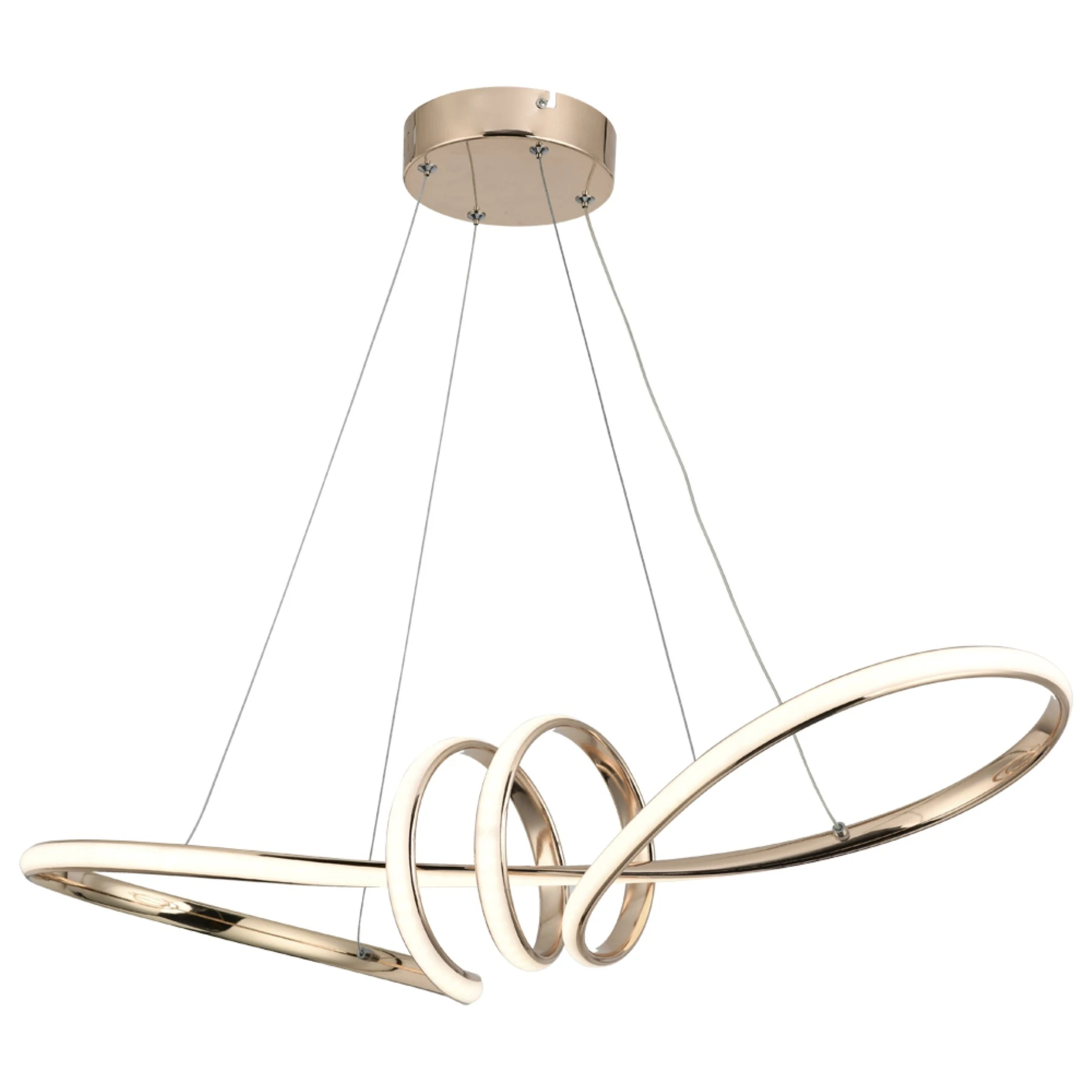 Pendente Espiral Com LED Metal Dourado 3 em 1 Nitrolux