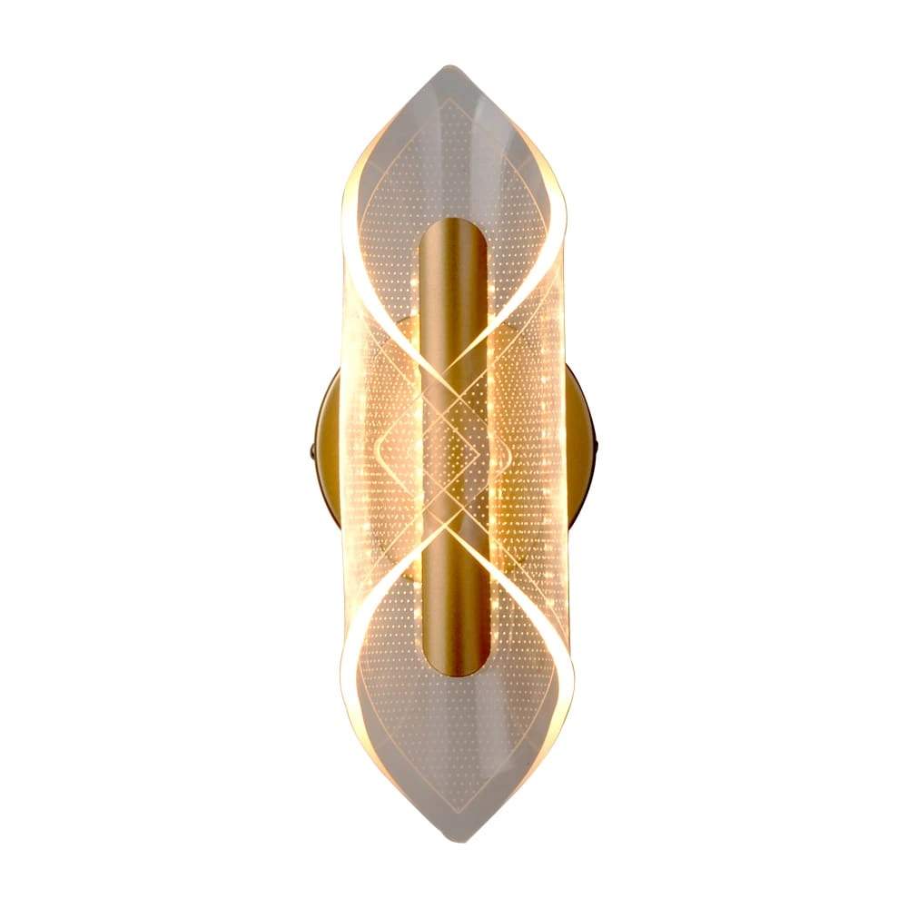 Arandela Moderna Dourada Acrílico 27cm Led 7w 3 Em 1 Bivolt
