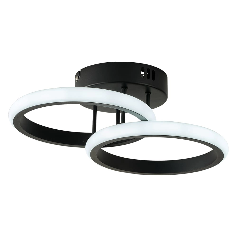 Plafon Selene Redondo Preto 32cm Led 18w 3 Em 1 Bivolt