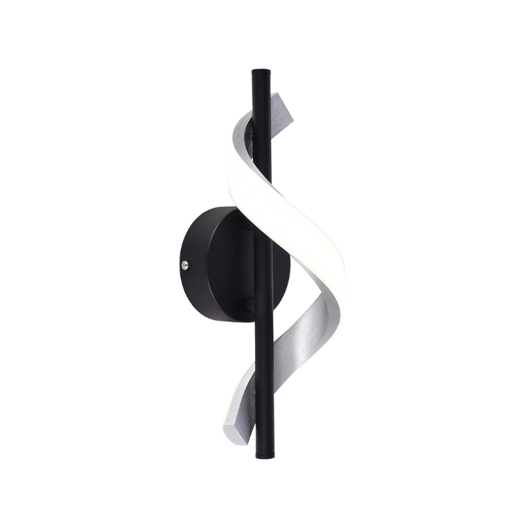 Arandela Espiral Preto E Cromado 30cm Led 10w 3000k Bivolt