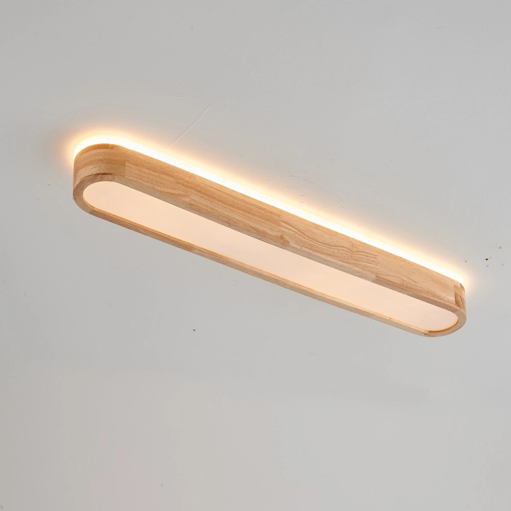 Plafon De Sobrepor Oval Estilo Madeira 65cm Led 30w 3 Em 1 Bivolt 16129-pl