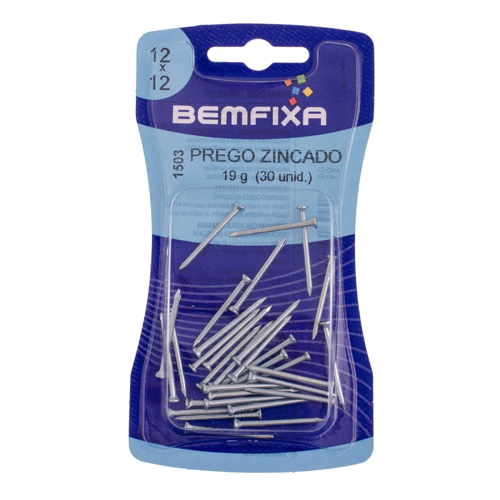 Prego Zincado 12x12 Com Cabeça Bemfixa