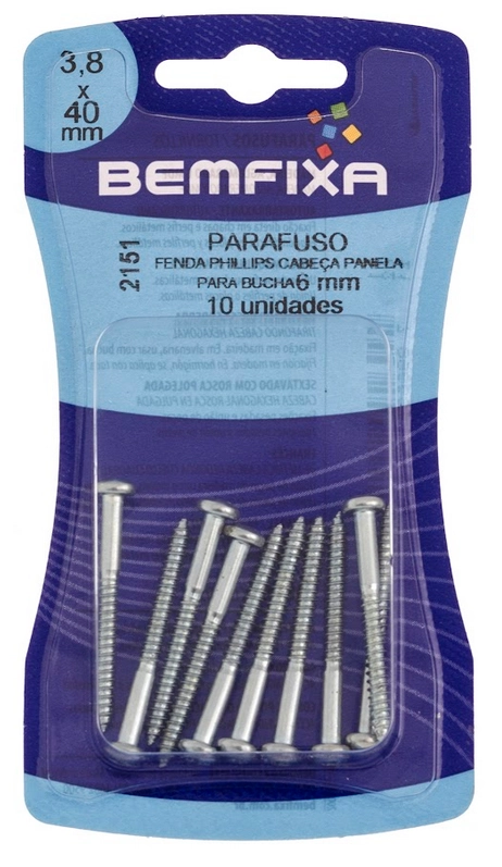 Parafuso Madeira Ph Cpa Bucha 6mm Ct 2151 Bemfixa