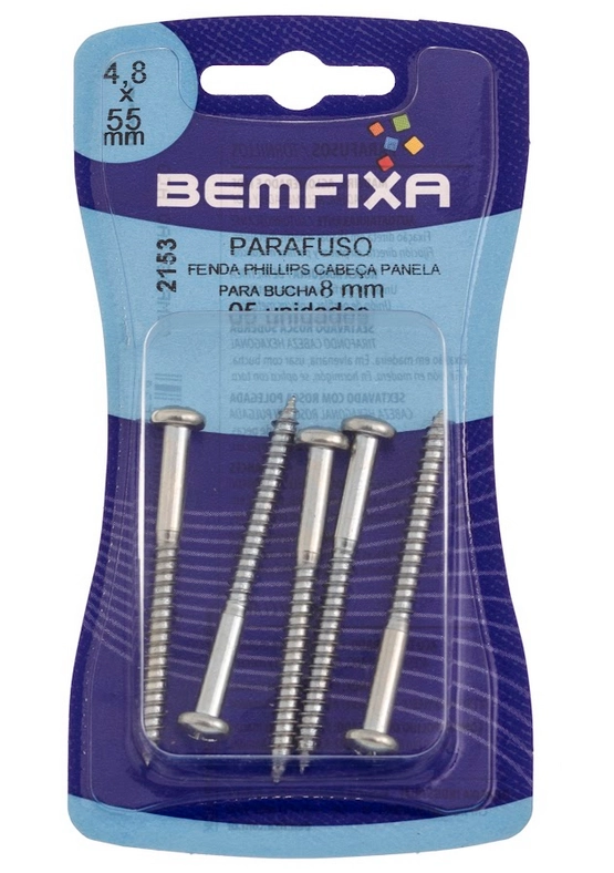 Parafuso Madeira Ph Cpa Bucha 8mm Ct 2153 Bemfixa