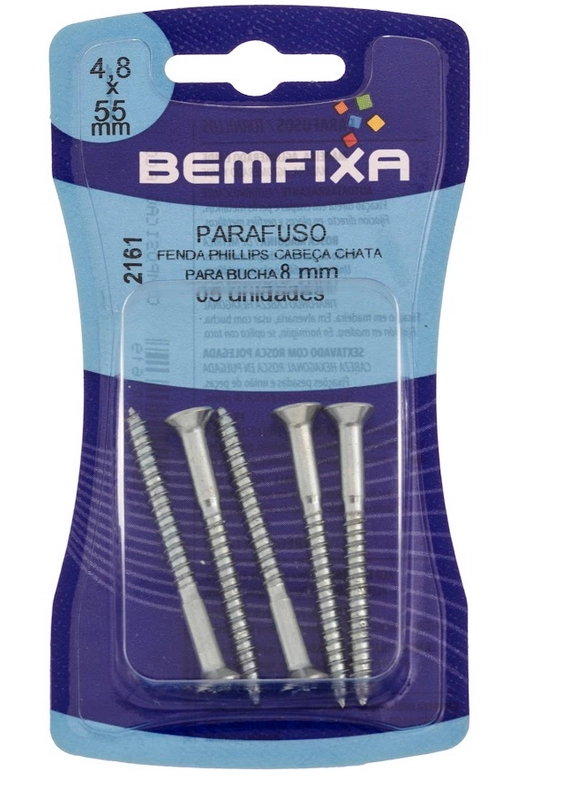 Parafuso Madeira Ph Cch Bucha 8mm Ct 2161 Bemfixa