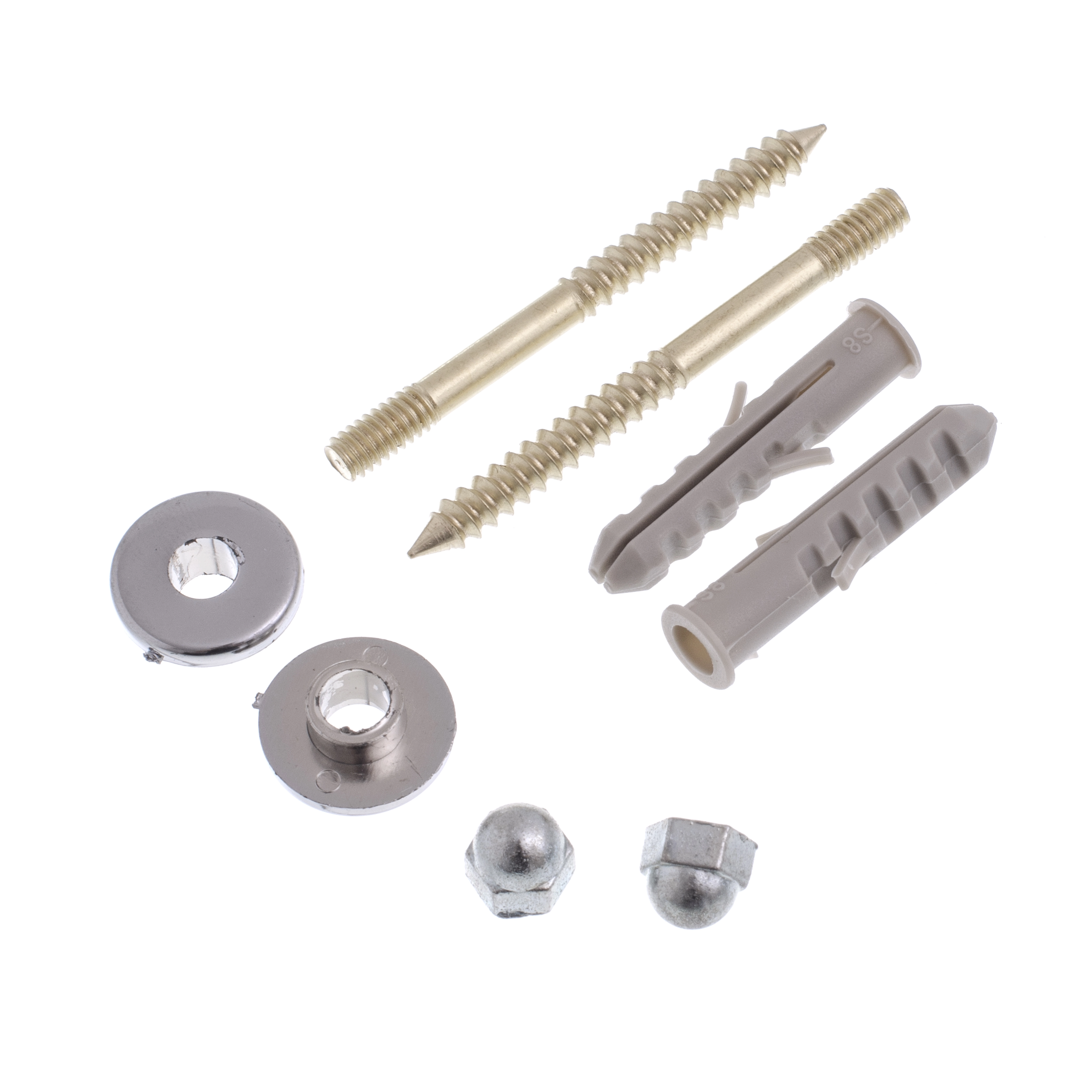 Kit Fixação para Louça Sanitária Latão Parafuso 5x65mm Bucha 8mm Bemfixa 2 unids