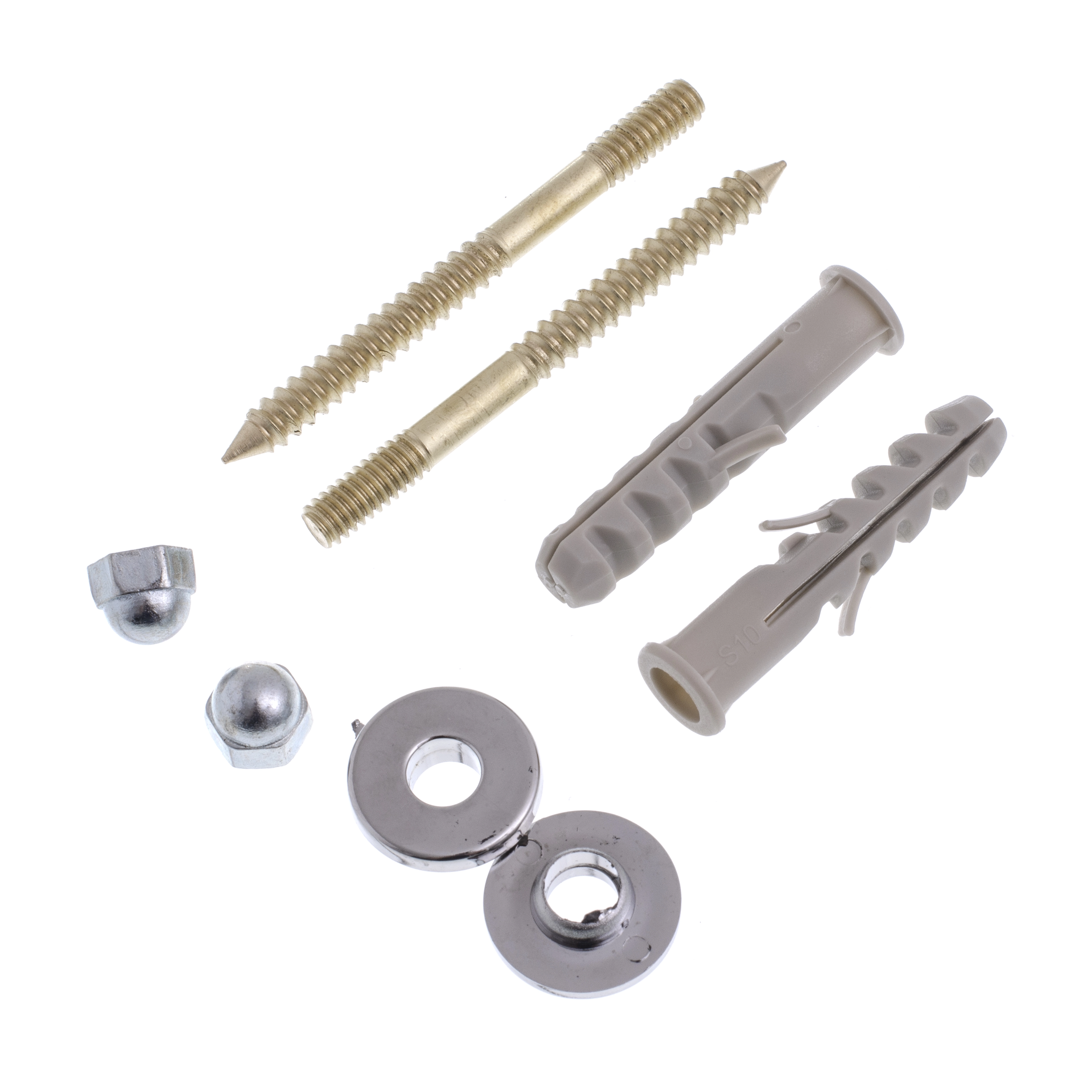 Kit Fixação para Louça Sanitária Latão Parafuso 6x75mm Bucha 10mm Bemfixa 2 unidades