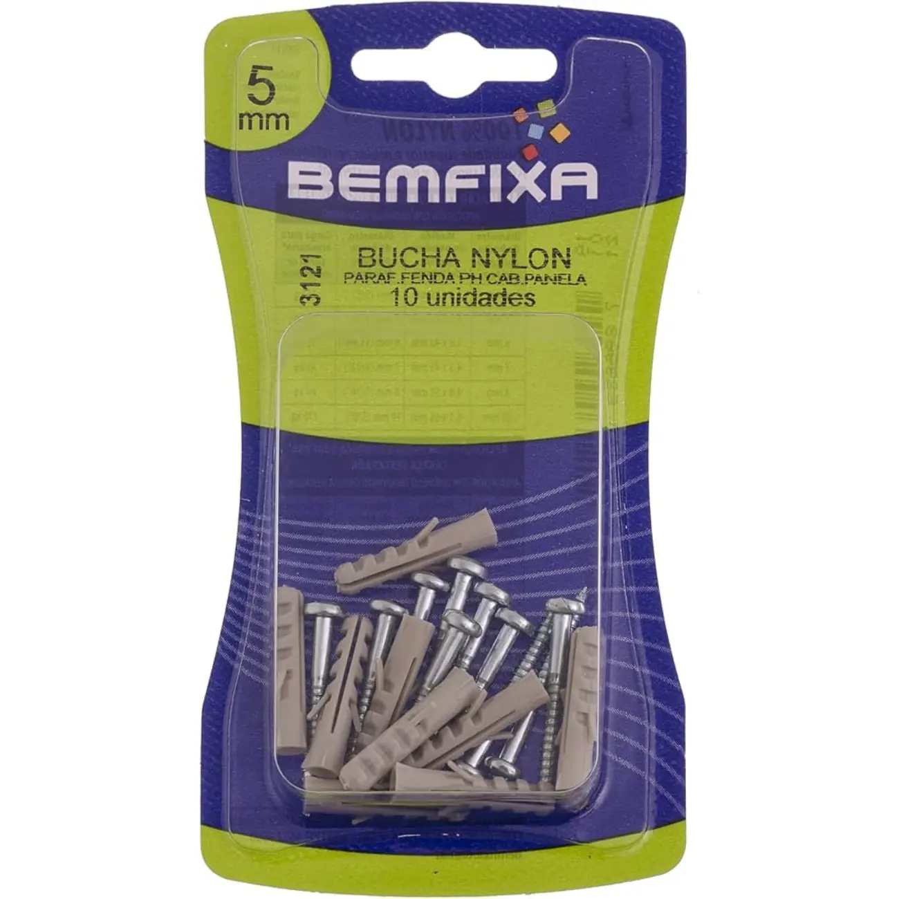 Parafuso Ph Cpa C/bucha Nylon 05mm Bemfixa