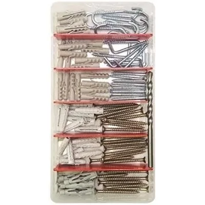 Kit Bucha, Escápula, Gancho, Parafuso e Broca Nylon Universal 57 unidades