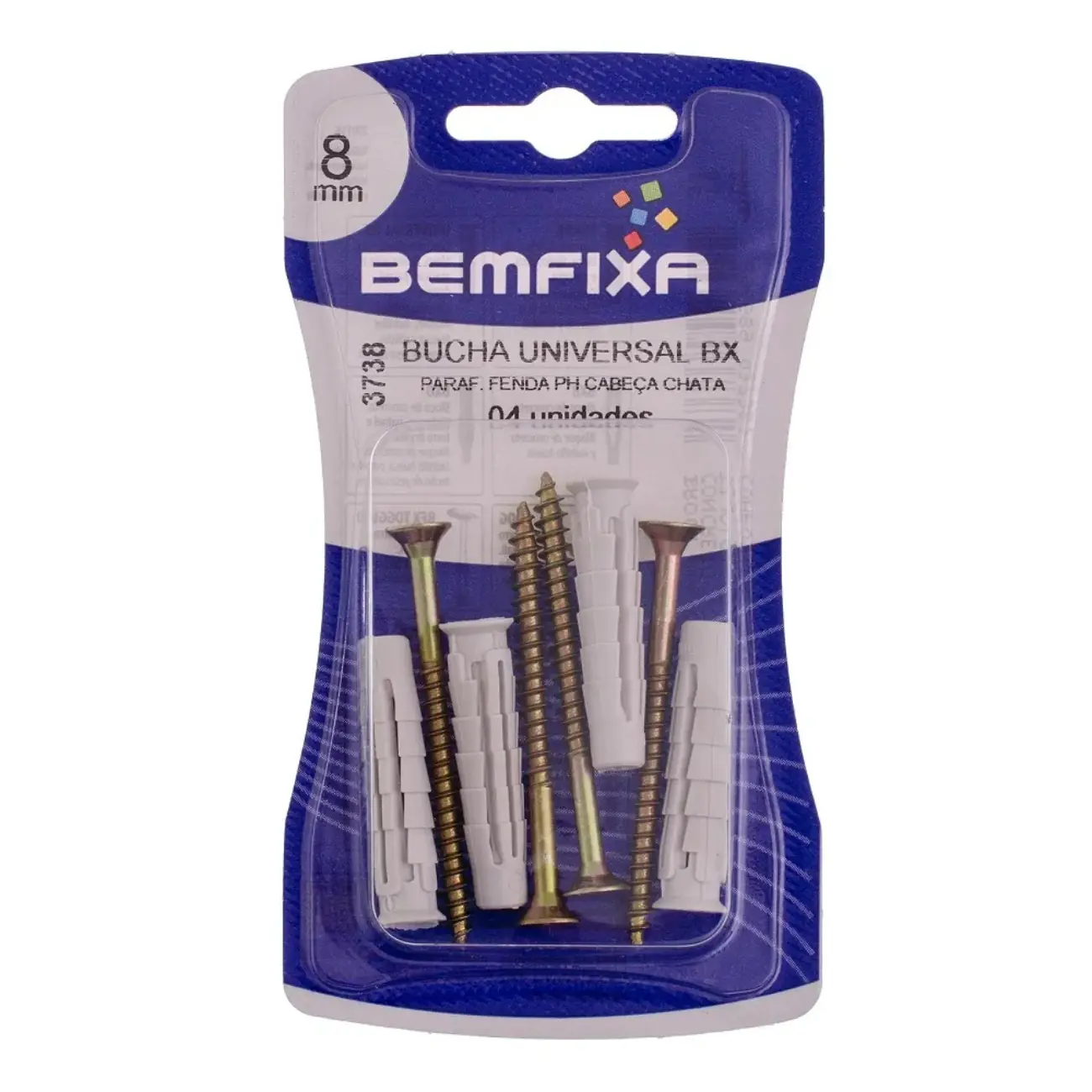 Bemfixa Cart.bucha Uni. C/ Par.mad. Phil. 8mm 4pcs