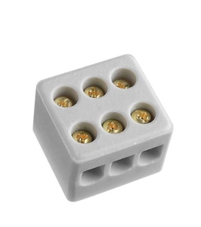 Conector Multiplo De Porcelana Tripolar 06mm