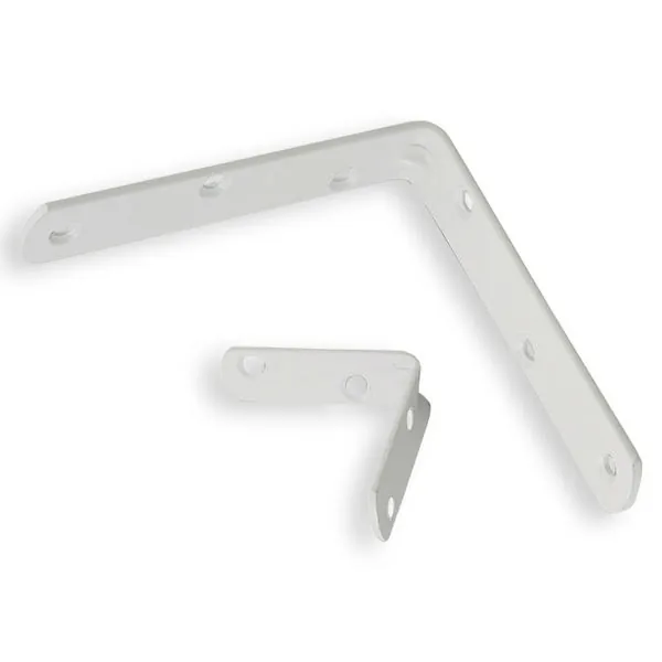 Cantoneira para Móveis 100mm Abas Iguais Aço Branco Viva Bricolage