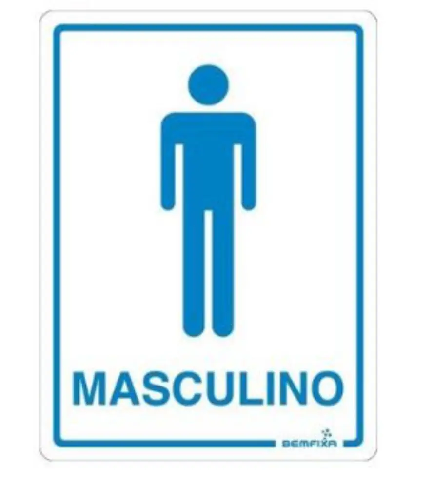 Placa Sinal 15x20 Masculino - Bemfixa