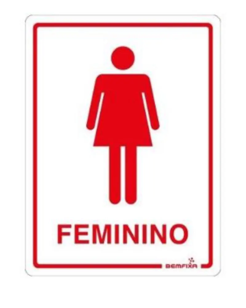 Placa Sinal 15x20 Feminino - Bemfixa
