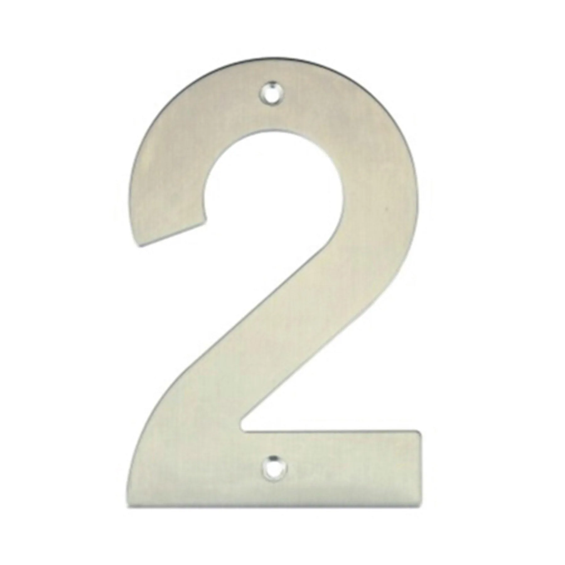 Número Casa "2" 14,5cm Parafusar Aço Inox Prata
